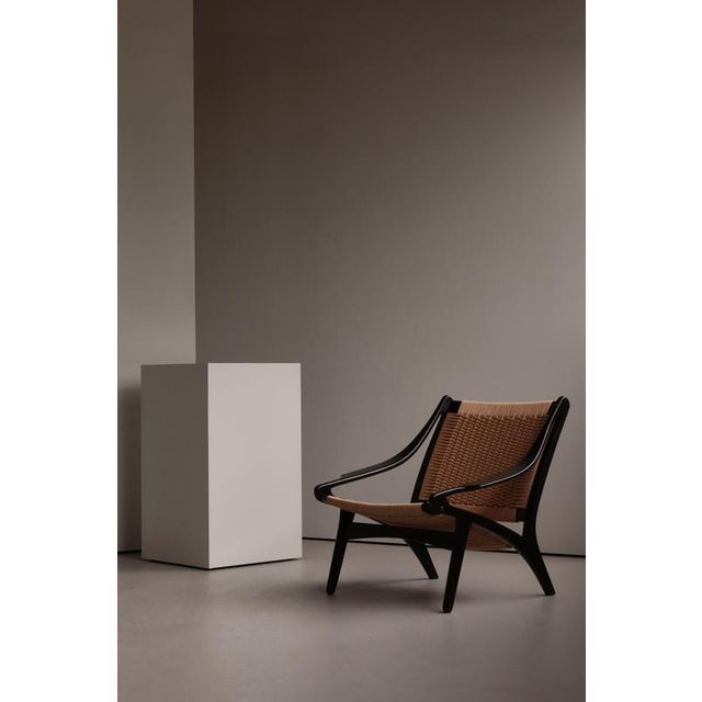 Danish Modern Black Lacquered Beech and Lounge Chair by Illum Wikkelsø, 1955 For Sale - Image 14 of 15
