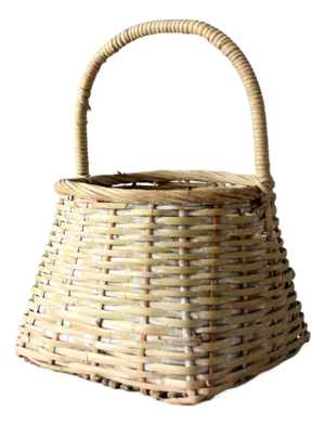 Vintage Handmade Gathering Basket With Handle