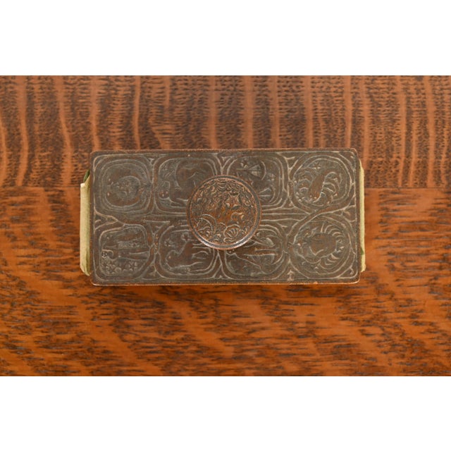 Metal Tiffany Studios New York 'Zodiac' Bronze Rocker Blotter, Circa 1910 For Sale - Image 7 of 12