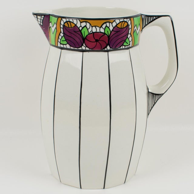 White Art Deco Faience Ceramic Dresser Bowl, Pitcher and Boxes by Auguste Mouzin For Sale - Image 8 of 18