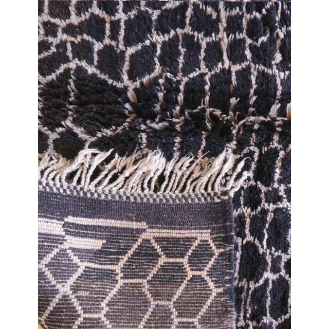 Black Moroccan Beni Mrirt Rug - 8.2 X 6 Ft For Sale In Cleveland - Image 6 of 8