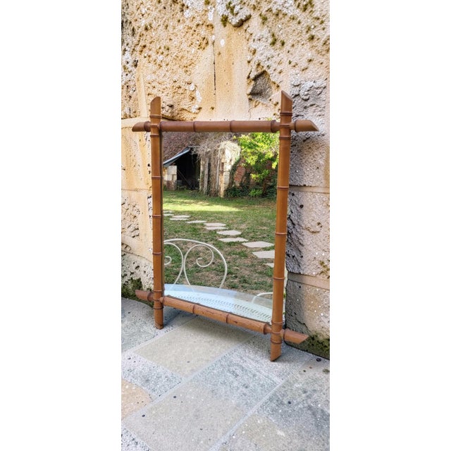 19th Century Antique Mirror in Bamboo Frame, 1890s For Sale - Image 5 of 8