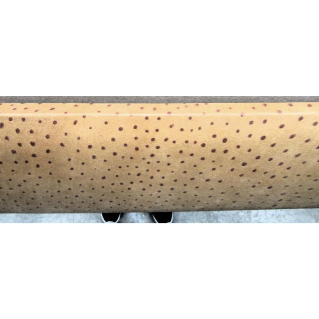 Cream Large Faux Ostrich Leather Framed Wall Mirror For Sale - Image 8 of 9