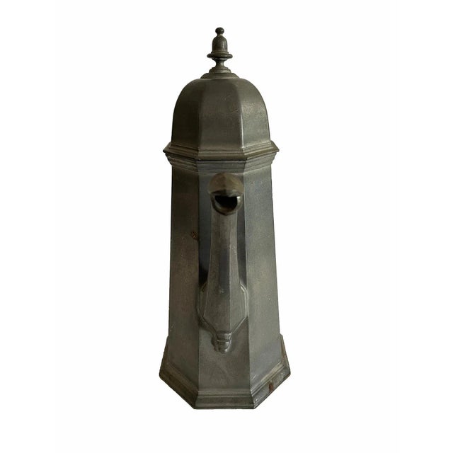 Early 20th Century Antique Pewter Tea Pot For Sale - Image 5 of 7