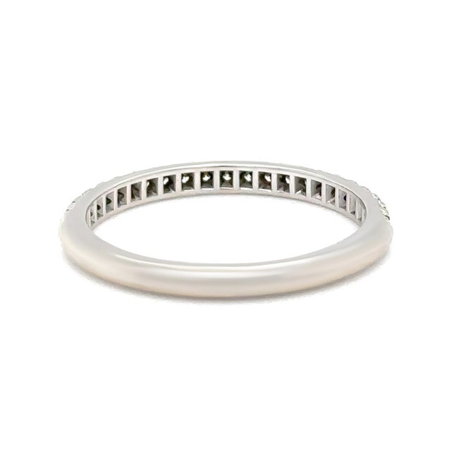 Metal Tiffany & Co. Platinum Soleste Half Eternity Ring 0.17ct 3g, Size 6.25 For Sale - Image 7 of 8