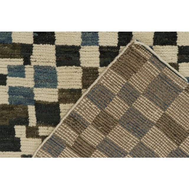 Textile Rug & Kilim’s Moroccan Style Rug in White, Blue and Brown - 6'x9' For Sale - Image 7 of 7