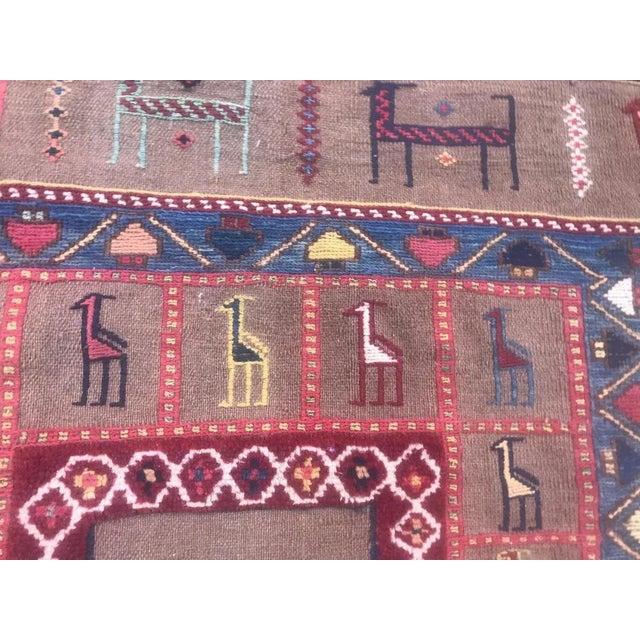 Vintage Soumak Shahsavand Kilim For Sale - Image 4 of 13