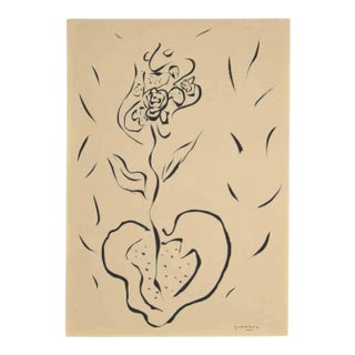 Maurizio Gracceva, Flower Pot, Original Ink Drawing, 2010 For Sale