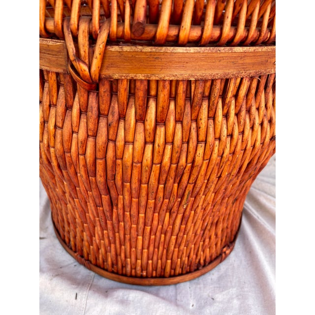 Large Chinese Woven Willow Basket For Sale - Image 4 of 7