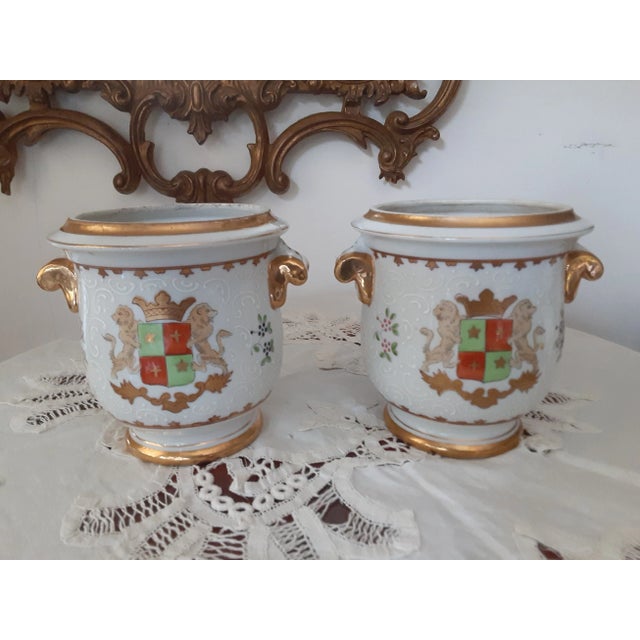 Old Paris 19th Century Dual Sided Cache Pots, 2 of a Kind-2 Available For Sale - Image 4 of 12