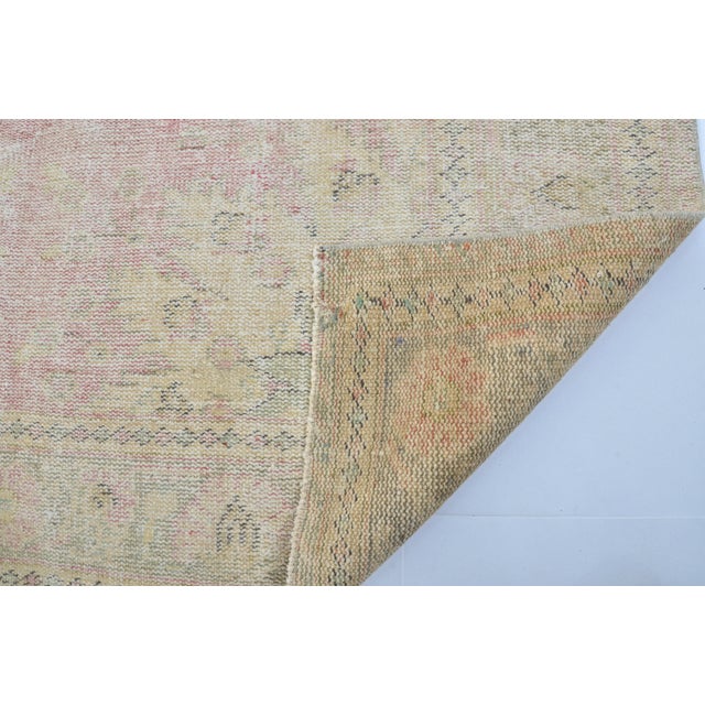 Tan 1950s Oushak Home Living Rug For Sale - Image 8 of 10