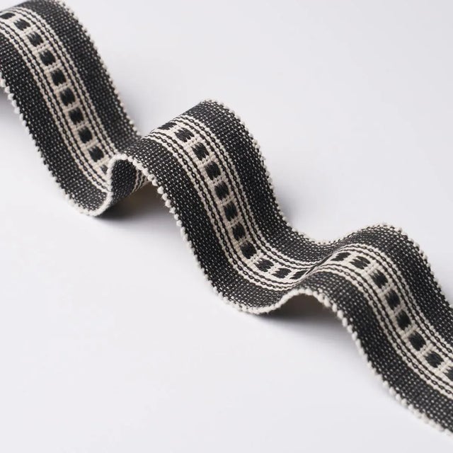 Contemporary SAMPLE - Schumacher Lubeck Tape Narrow In Charcoal For Sale - Image 3 of 4