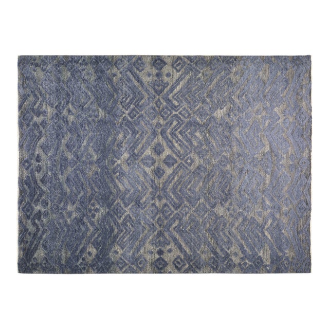 Moroccan Hand Knotted Wool Rug, 9'2"x12'4" For Sale