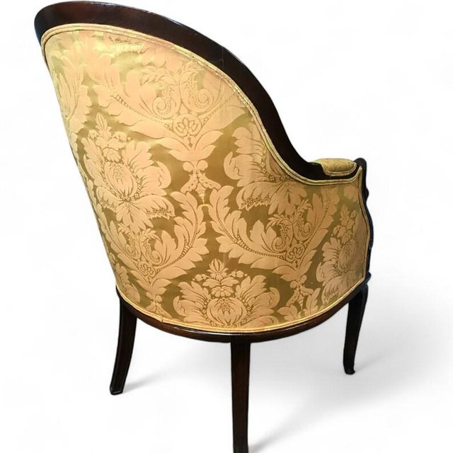 Victorian Carved Goose Neck Armchair For Sale - Image 4 of 6