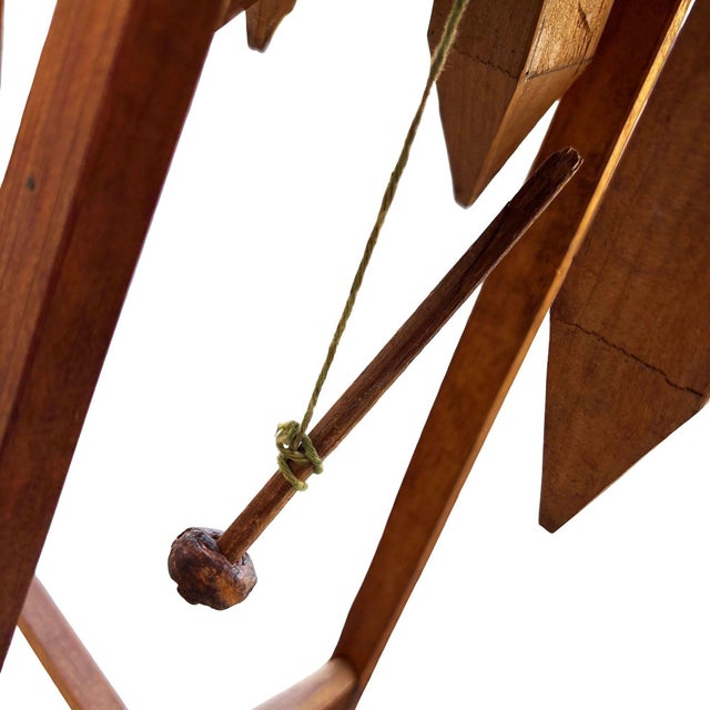 Brown 19th Century Late Victorian Hand Sculpted Folkart Oak Marimba Xylophone For Sale - Image 8 of 9