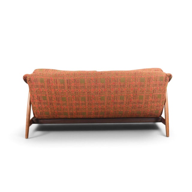 Wood Mid 20th Century Folke Ohlsson Walnut Framed Mid Century Loveseat For Sale - Image 7 of 11