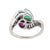 Late 20th Century Emerald & Ruby Bypass Ring, Size 5 For Sale - Image 4 of 5