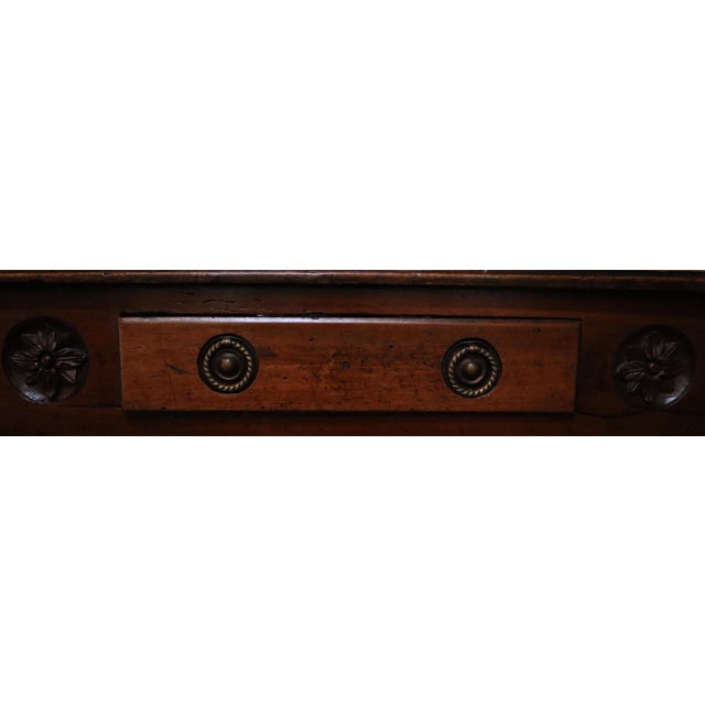 Ornate 19th Century French Library Table With Brass Hardware For Sale - Image 9 of 14