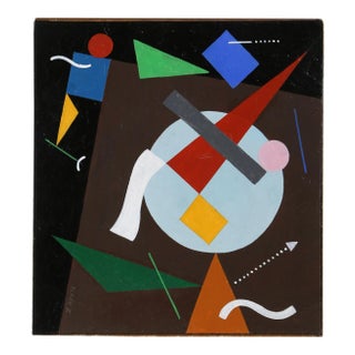 Seymour Zayon Geometric Figures (After Kandinsky), Oil Painting by Seymour Zayon circa 1960 For Sale