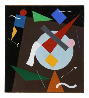 Seymour Zayon Geometric Figures (After Kandinsky), Oil Painting by Seymour Zayon circa 1960
