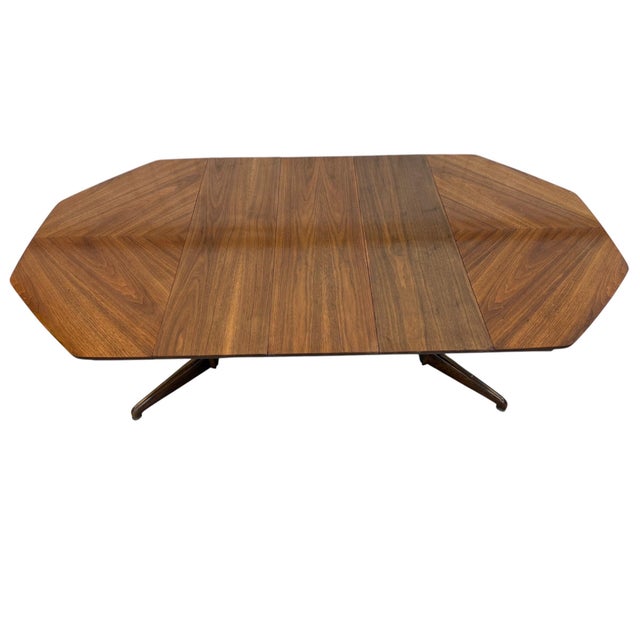 Wood Mid-Century Modern Kent Coffey Perspecta Walnut Dining Table For Sale - Image 7 of 9