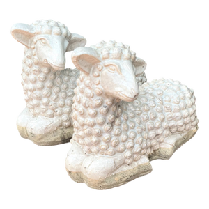 Vintage Sheep Figurines in Ceramic - Set of 2