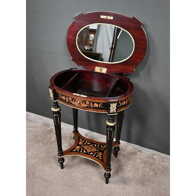 Antique Napoleon III Marquetry Side Table, 1800s For Sale - Image 17 of 18