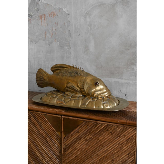 Brass Fish Serving Tray, Set of 2 For Sale - Image 3 of 8