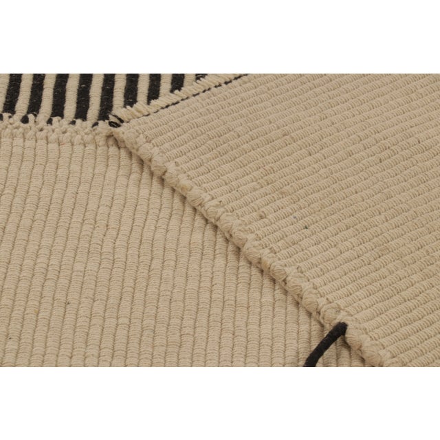 Cream Rug & Kilim's Contemporary Rez Kilim Flatweave With Contemporary Stripe Design For Sale - Image 8 of 10