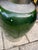 Vintage Signed Safi Tensift Moroccan Green Glazed Pottery Vase With Metal Mounts For Sale - Image 10 of 10