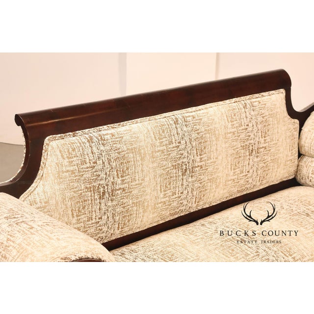 Antique American Upholstered Empire Style Carved Mahogany Sofa For Sale - Image 12 of 18