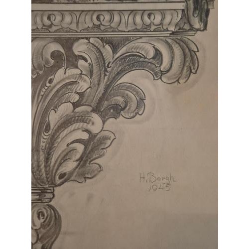 Unknown, Sketches, 1940s, Set of 3 For Sale - Image 9 of 17