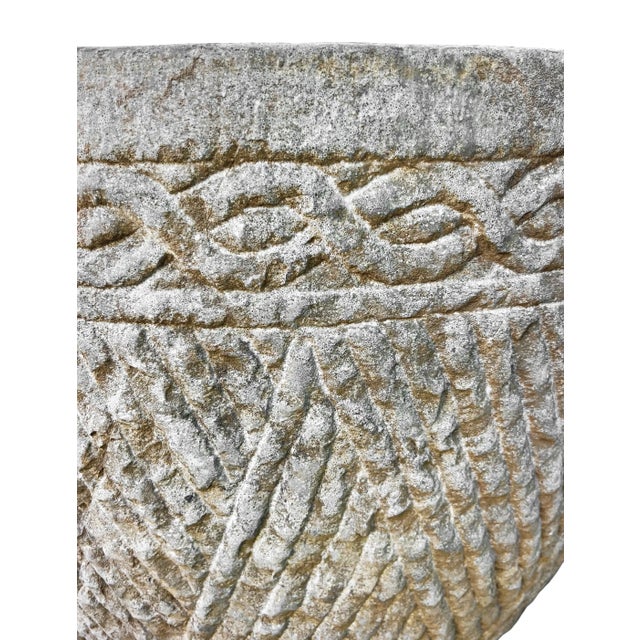 Late 20th Century Large Vintage Granite Zig Zag Planter For Sale - Image 5 of 7