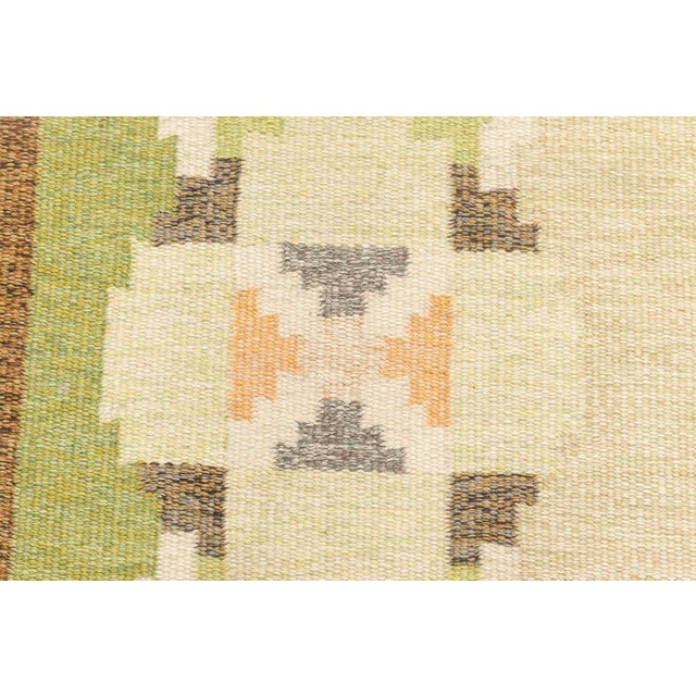 Textile Doris Leslie Blau Vintage Swedish Flat-Weave Wool Rug Signed by Ingegerd Silow For Sale - Image 7 of 10