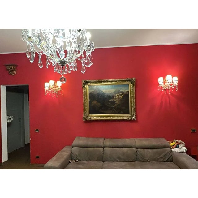 Italian Marie Therese Crystal Wall Lights, 1950s, Set of 2 For Sale - Image 4 of 12