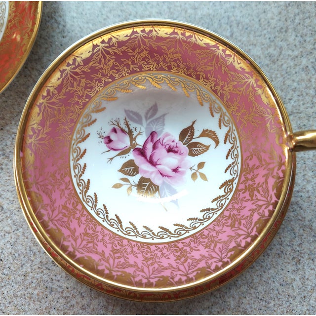 Vintage Aynsley Bone China Cabbage Rose Tea Cup and Saucer- 2 Pieces For Sale - Image 9 of 15