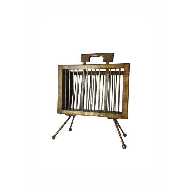 Mid-Century Magazine Rack in White Oak and Mahogany Stain, 1950s For Sale - Image 6 of 13