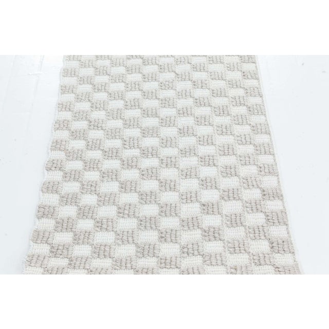 Modern Custom Swedish Style Gray & White Wool Runner by Doris Leslie Blau For Sale In New York - Image 6 of 7