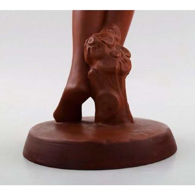 Austrian Keramos Dancing Woman Figure in Red Clay, 1940s For Sale - Image 4 of 6