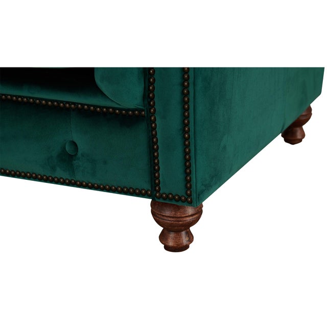 Textile Peyton Sloped Arm Chesterfield Sofa - Green Velvet For Sale - Image 7 of 9