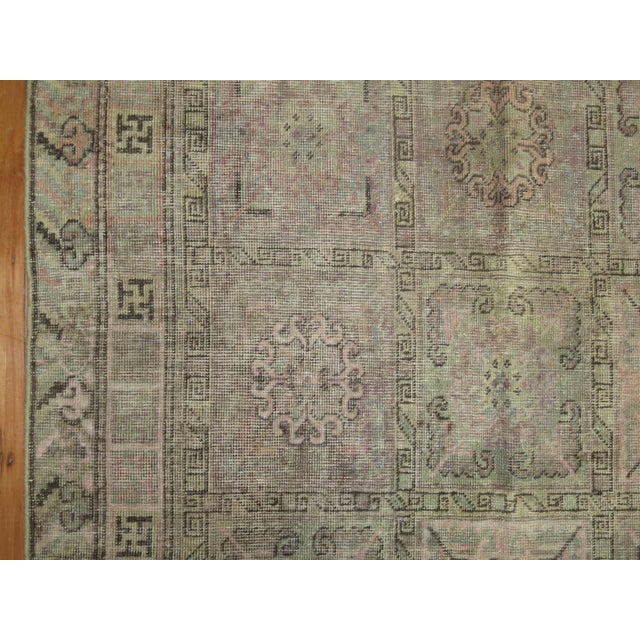 Late 20th Century Distressed Shabby Chic Antique Khotan Samarkand Rug For Sale - Image 5 of 6
