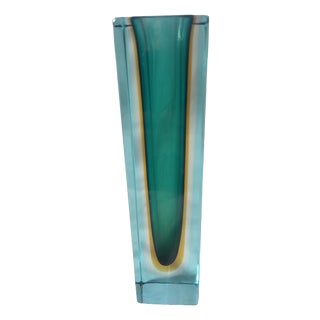 Mid-Century Modern Sommerso Murano Glass Vase attributed to Alessandro Mandruzzato, 1970s For Sale