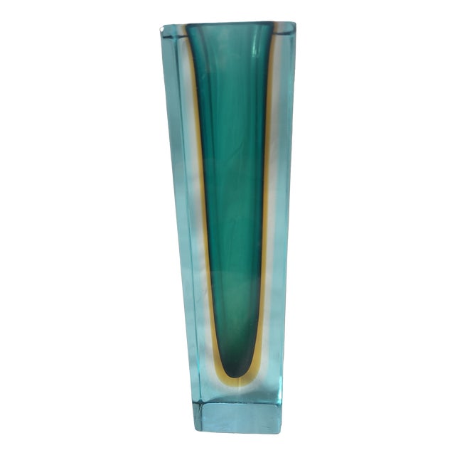 Mid-Century Modern Sommerso Murano Glass Vase attributed to Alessandro Mandruzzato, 1970s For Sale