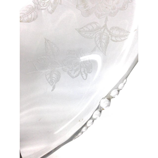 1980s Vintage Victorian Style Crystal Etched Cake Platter For Sale - Image 5 of 12