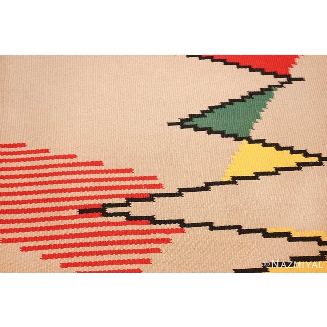 Mid 20th Century Nazmiyal Collection Gallery Vintage French Kilim Rug by Antonin Kybal For Sale - Image 5 of 6