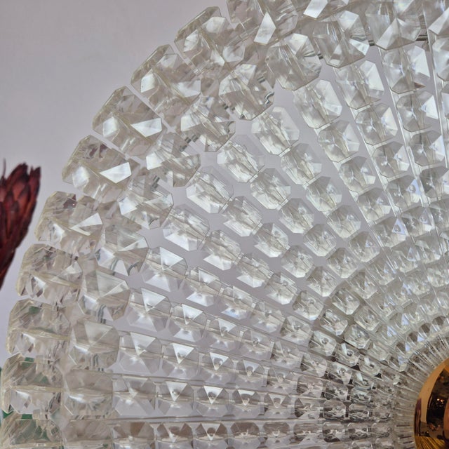 Metal Large Mid-Century Acrylic Flush Mount, Germany, 1970s For Sale - Image 7 of 12