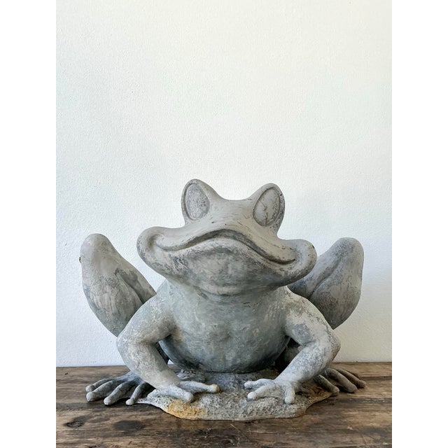 Plastic Vintage Cast Resin Frog Planter For Sale - Image 7 of 12