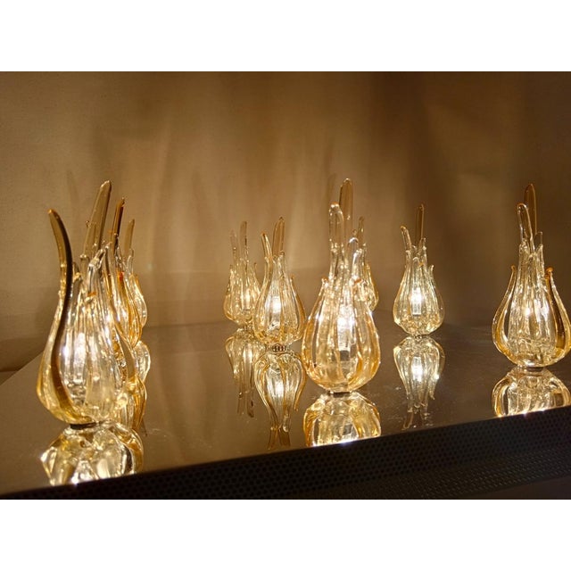 Mid-Century Modern Murano Tulip Glass Ceiling Light by Aureliano Toso For Sale - Image 3 of 18
