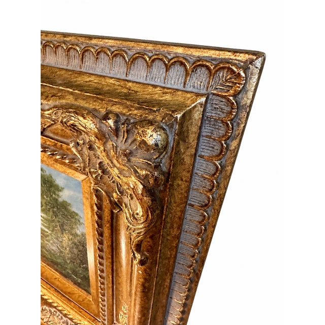 1990s Jean Daumier Original French Impressionist Oil Painting on Canvas | Countryside Landscape | Ornate Gilded Frame For Sale - Image 4 of 18