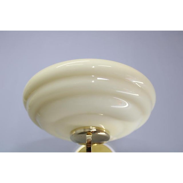Vintage Art Deco Brass Wall Lights with Opaline Glass Shades, 1940s, Set of 2 For Sale - Image 12 of 17